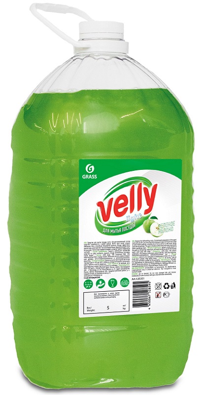 Средство для мытья посуды Velly light зеленое яблоко Grass 125469, 5кг
