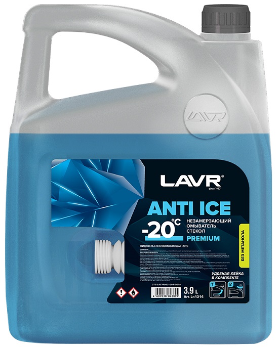 Незамерзающий омыватель стекол Anti Ice Premium LAVR LN1314, 3.9 л