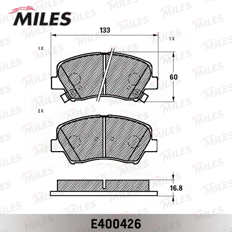 Колодки тормозные, дисковые HYUNDAI i30 Miles E400426