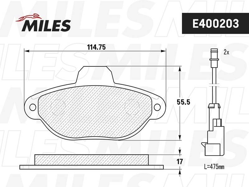 Колодки тормозные, дисковые FIAT 500 Miles E400203