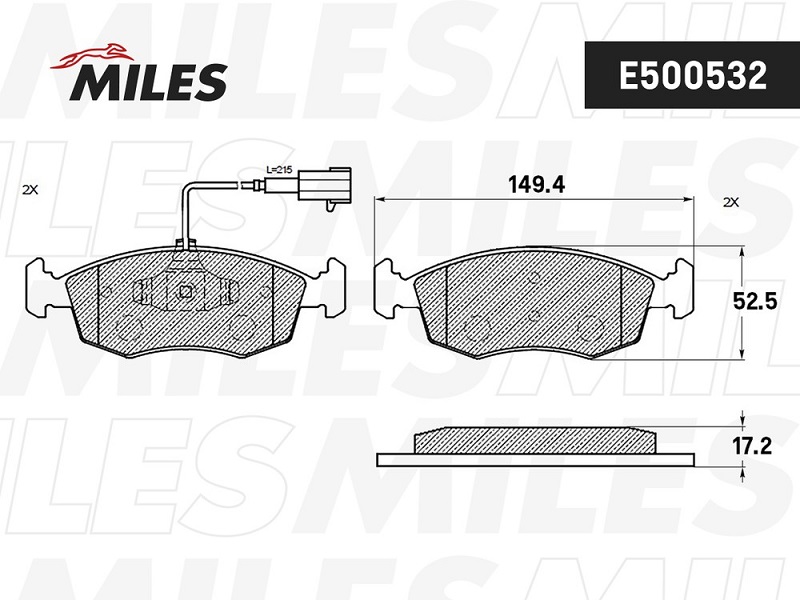 Колодки тормозные, дисковые FIAT 500 Miles E500532