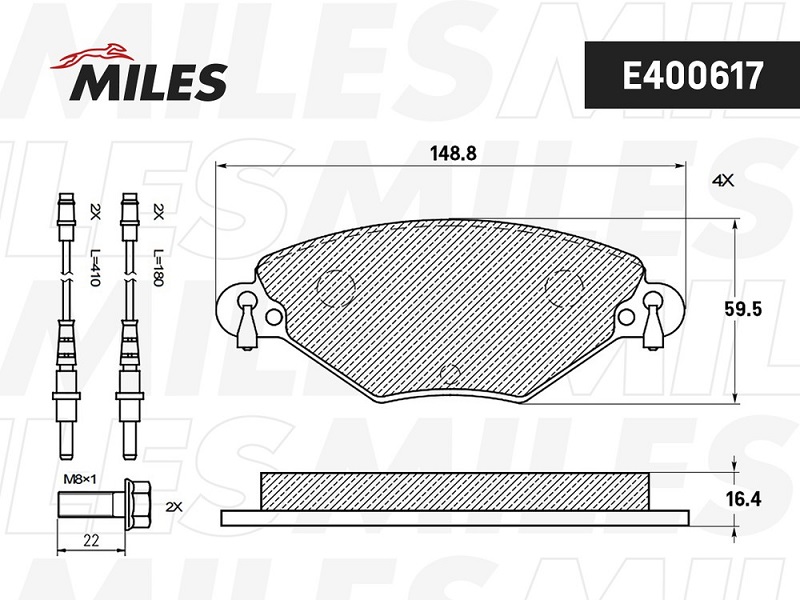 Колодки тормозные, дисковые CITROEN C5 Miles E400617