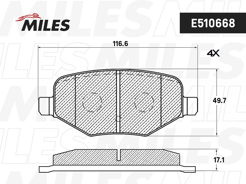 Колодки тормозные, дисковые FORD EXPLORER Miles E510668