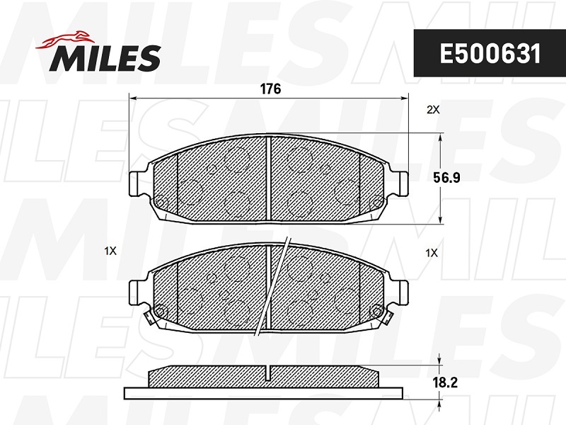 Колодки тормозные, дисковые JEEP COMMANDER Miles E500631