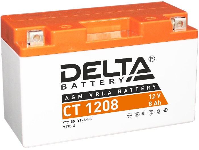 Аккумулятор DELTA Battery AGM YT7-BS CT 1208 (12В, 8А/ч)