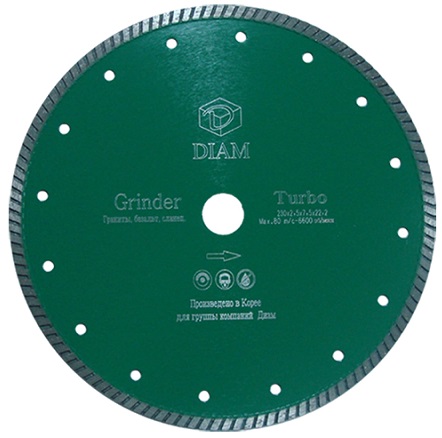 Диск алмазный Турбо Grinder по граниту DIAM 000125, 115х22.2 мм