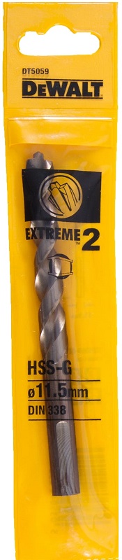 Сверло по металлу EXTREME 2 HSS-G DEWALT DT5059-QZ, 11.5х142х91 мм