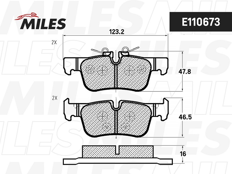 Колодки тормозные, дисковые BMW 2 Miles E110673