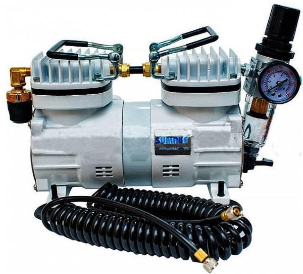 Миникомпрессор низкого давления Sumake MC-1103HFRGM с регулятором, фильтром и шлангом 1/6 HP