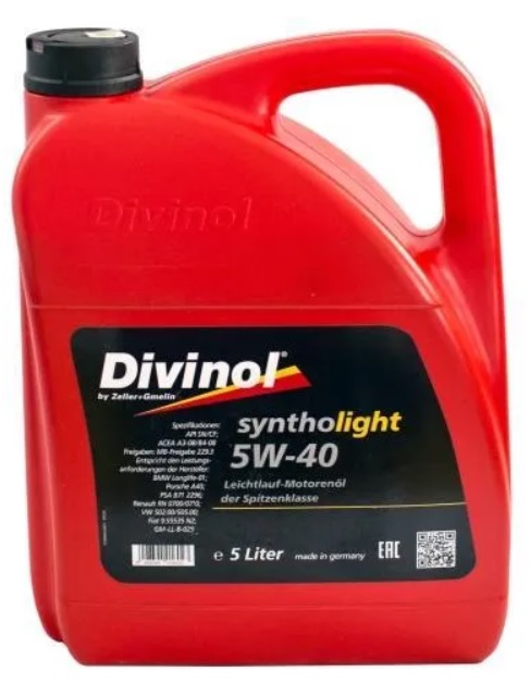 Моторное масло 5W-40 синтетическое DIVINOL Syntolight MBX 5л 49520-K007