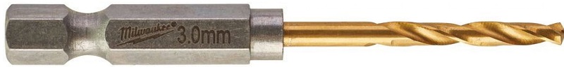 Сверло по металлу RedHEX HSS-G TiN Milwaukee 48894763, 3х23х65 мм, 2 штуки
