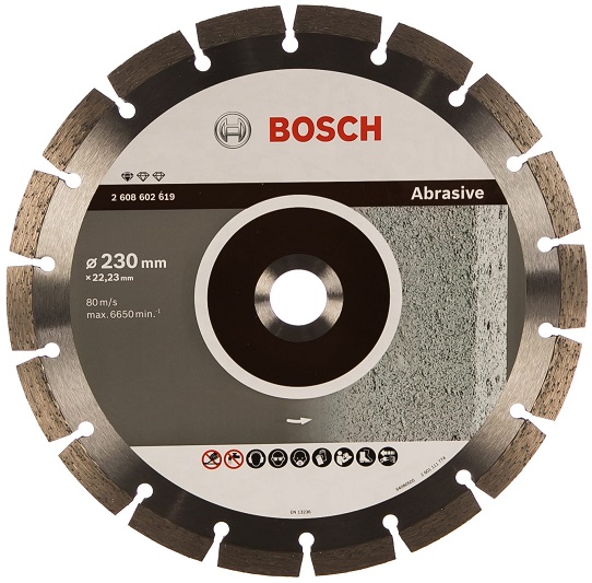 Диск алмазный отрезной Standard for Abrasive Bosch 2608602619, 230х22.2 мм