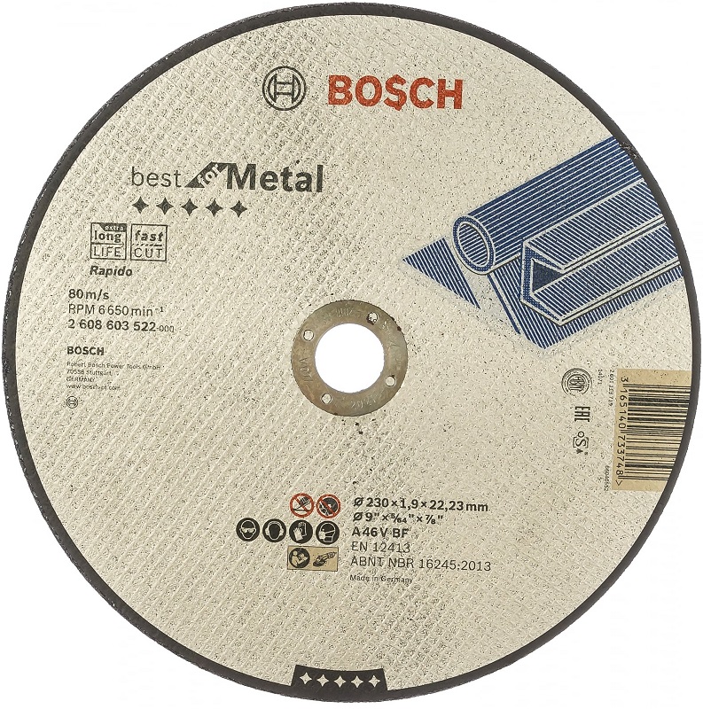 Круг отрезной по металлу Bosch 2608603522, 230x22.2 мм