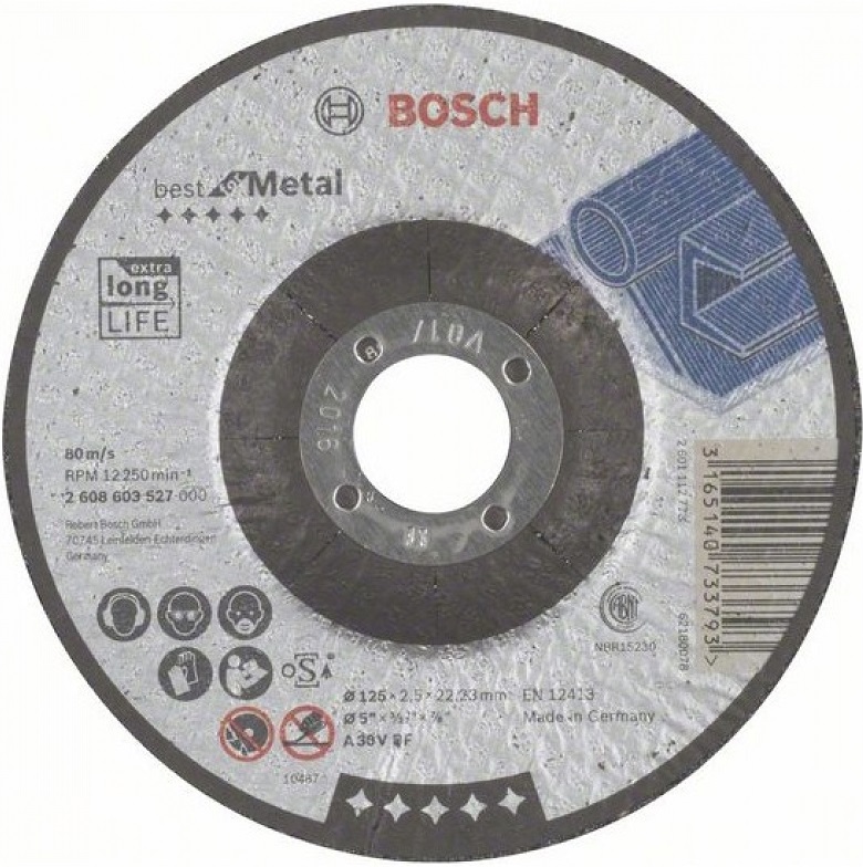 Круг отрезной по металлу Bosch 2608603512, 115x1.0х22.2 мм
