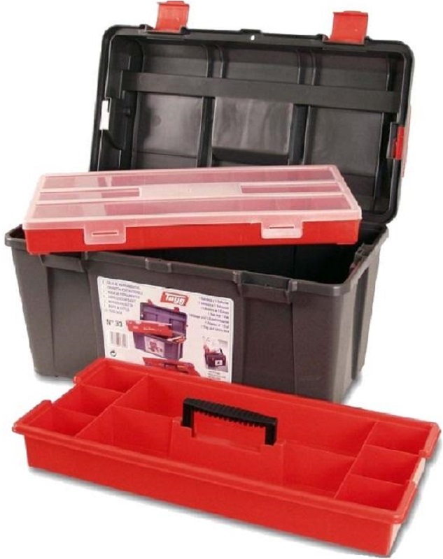 Ящик для инструмента пластмассовый TAYG 133008, 48x25,8x25,5см (с лотком и органайзером) 