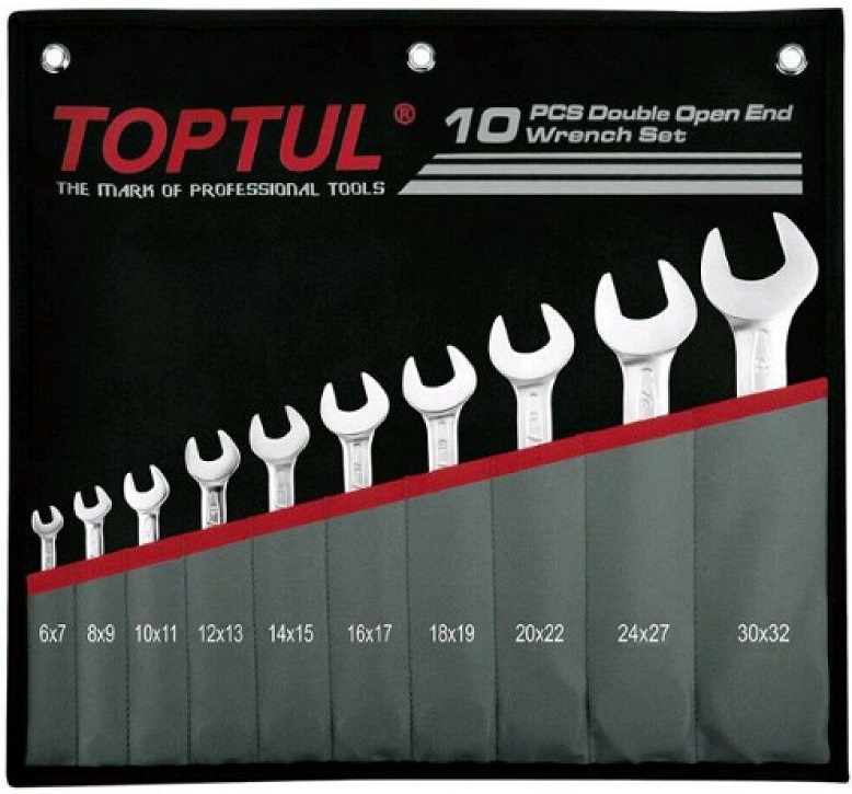 Набор рожковых ключей TOPTUL GPCJ1001, 6-32 мм, 10 предметов