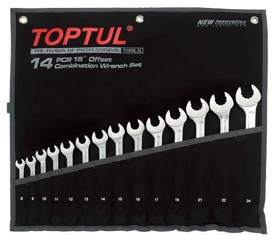 Набор комбинированных ключей TOPTUL GPAQ1402, 8-24 мм, 14 предметов