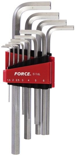 Набор 6-гранных ключей Force 5116L длинных, 1.5-12 мм, 11 предметов