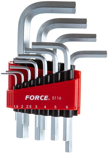 Набор 6-гранных ключей Force 5116, 1.5-12 мм, 11 предметов