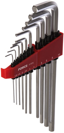 Набор 6-гранных ключей Force 5102XL экстрадлинных, 1.27-10 мм, 10 предметов