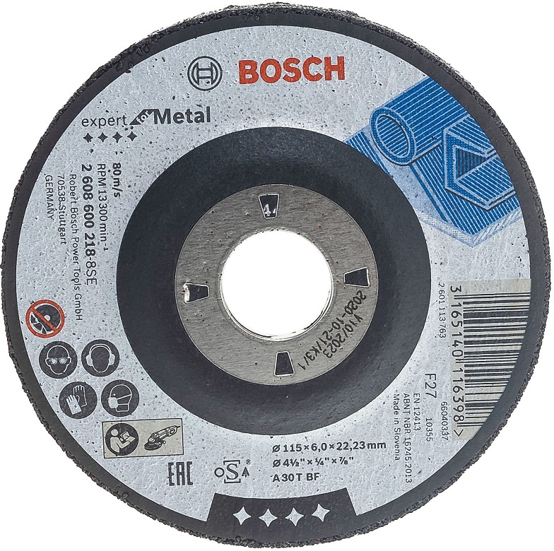 Круг зачистной 115х6,0х22,2 мм для металла BOSCH Expert for Metal 2608600218