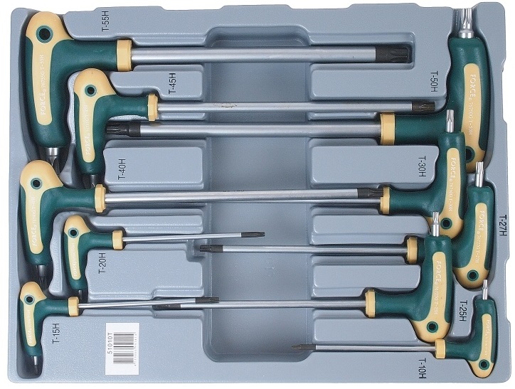Набор ключей Г-образных Torx Force 51010T, T10-T55, 10 предметов