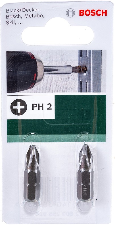 Бита Standard PH PH 2 Bosch 2609255914, 25 мм, 2 штуки
