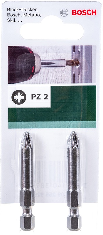Бита PZ 2 Bosch 2609255929, 49 мм, 2 штуки