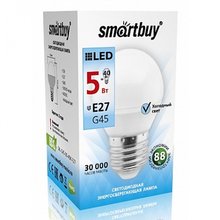 Светодиодная лампа (LED) Smartbuy-G45-05W/4000/E27