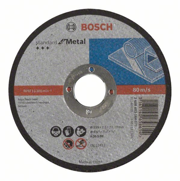 Отрезной круг Bosch 2608603164 Standard по металлу 115х2.5мм SfM, прямой