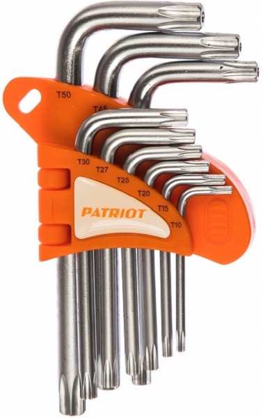 Набор ключей PATRIOT SKТ-9 350002004, TORX,T10-T50,CRV, 9 шт