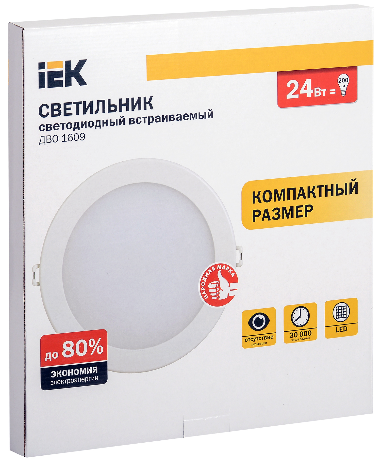 Светильник светодиодный Iek ДВО 1609 белый круг 24 Вт 4000 IP20 (LDVO0-1609-1-24-4000-K01)
