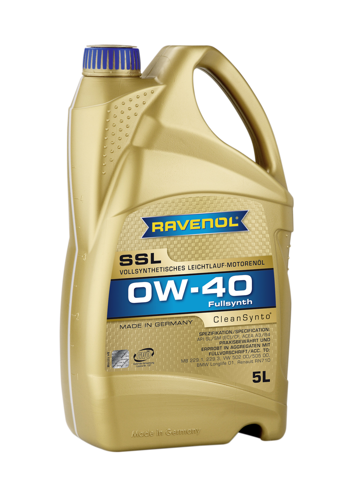 Моторное масло Ravenol 4014835718753 Super Synthetik Oel SSL 0W-40 1 л