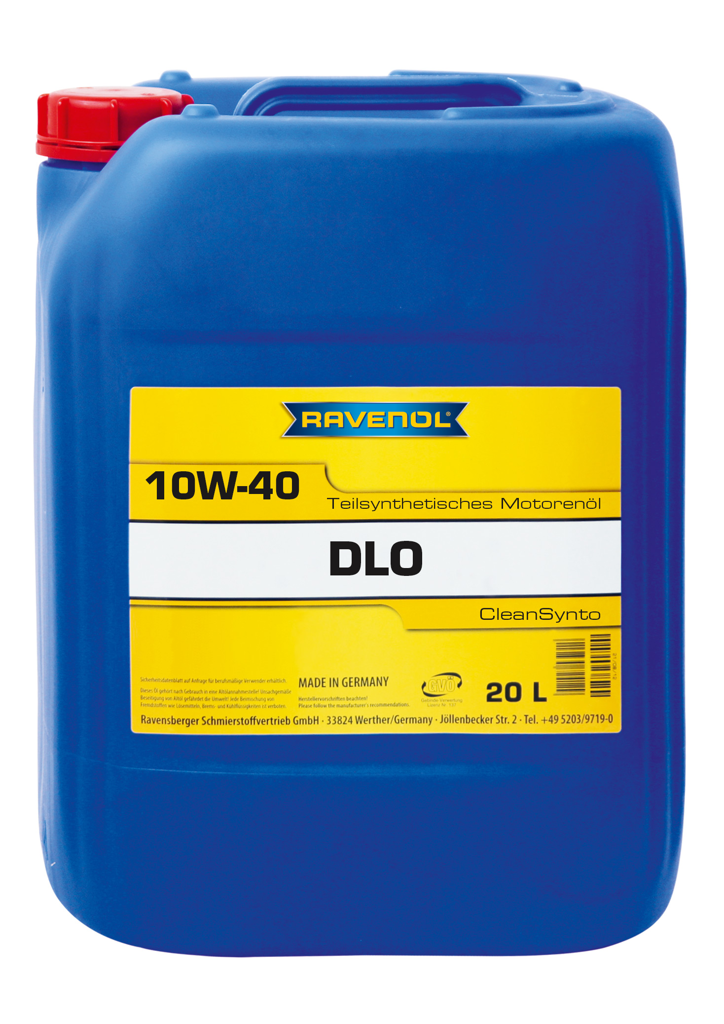Моторное масло Ravenol 4014835724228 Teilsynthetic Dieseloel DLO 10W-40 20 л
