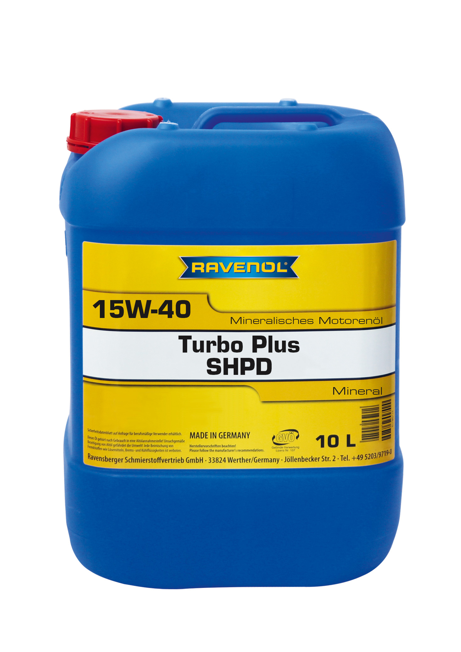 Моторное масло Ravenol 4014835726147 Turbo-Plus SHPD 15W-40 10 л