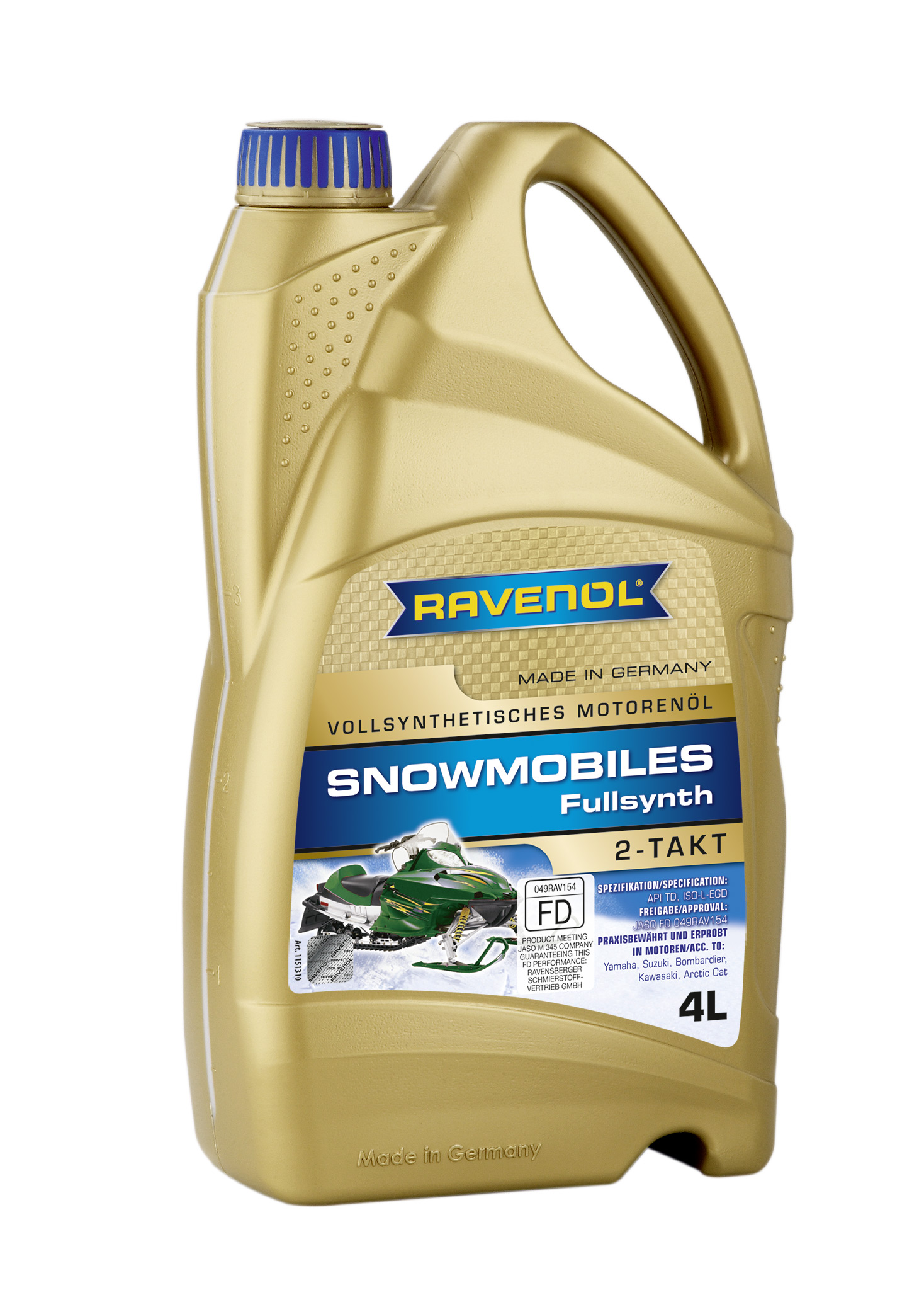 Моторное масло Ravenol 4014835727991 Snowmobils Fullsynth. 2-Takt  4 л
