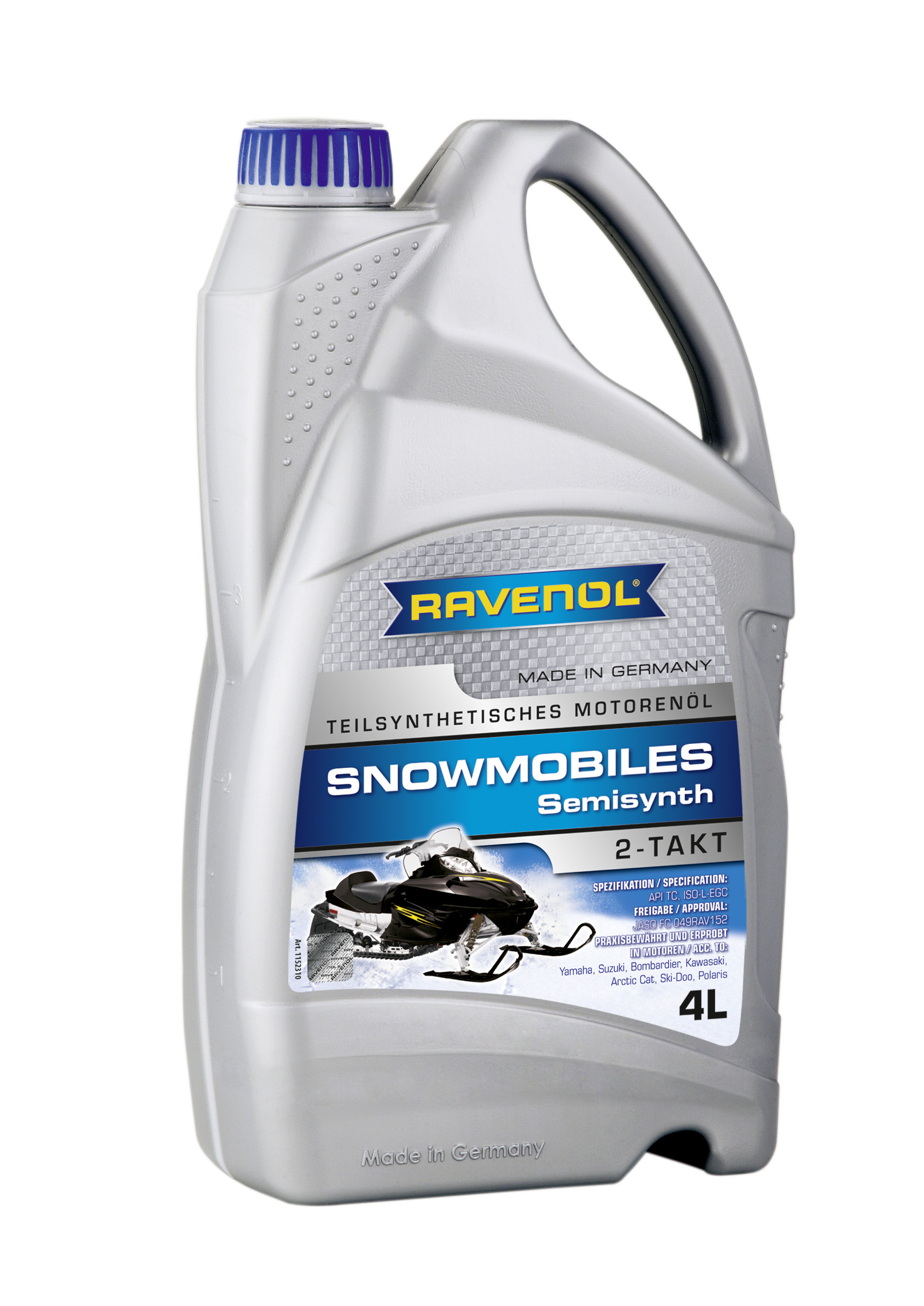 Моторное масло Ravenol 4014835728592 Snowmobiles Teilsynth. 2-Takt  4 л