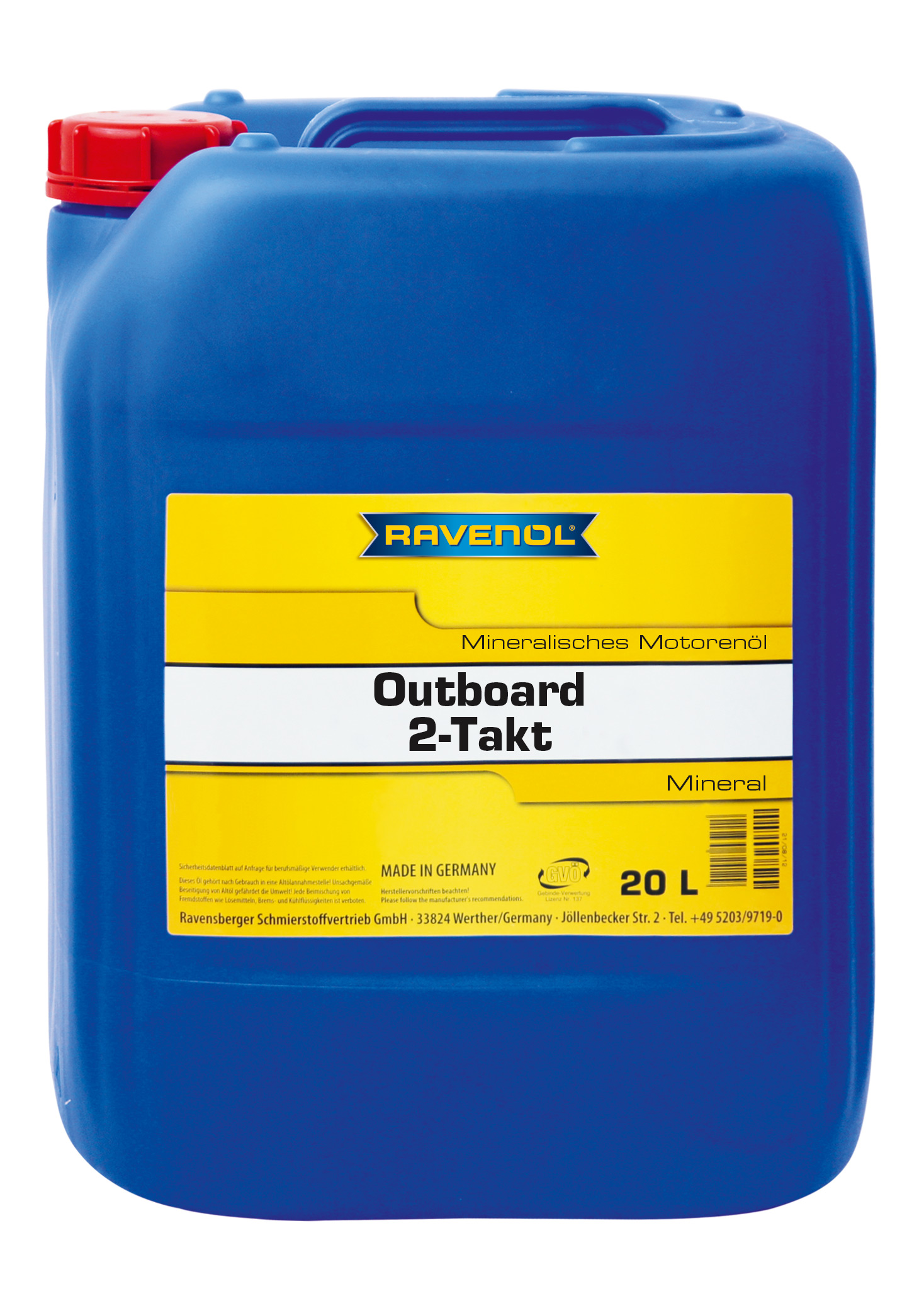 Моторное масло Ravenol 4014835728929 Outboard 2T Mineral  20 л