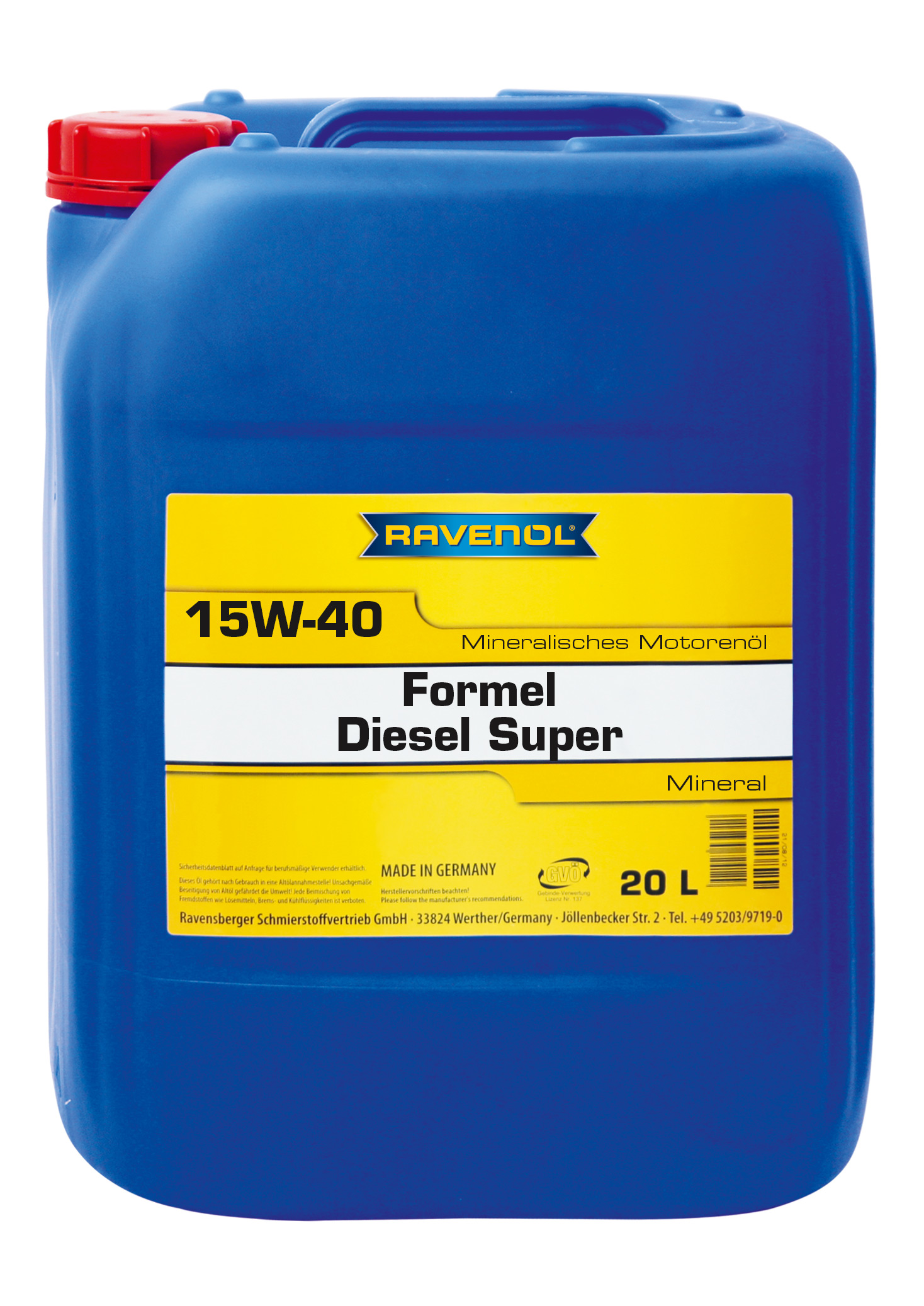 Моторное масло Ravenol 4014835756922 Formel Diesel Super 15W-40 20 л