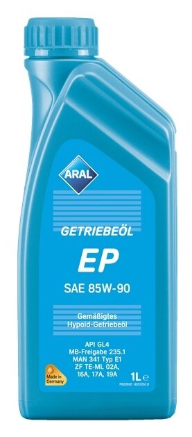 Трансмиссионное масло Aral 15108 Getriebeol EP 85W-90 1 л