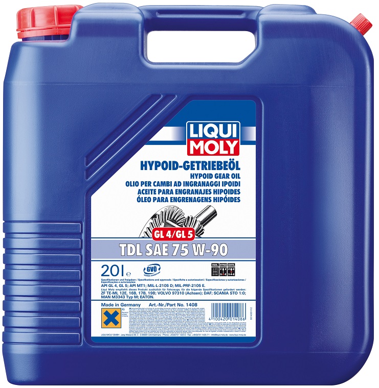 Трансмиссионное масло Liqui Moly 1408 HYPOID-GETRIEBEOEL TDL 75W-90 20 л