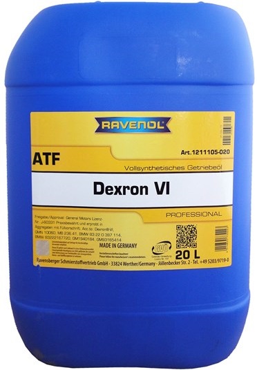 Трансмиссионное масло Ravenol 1211105-020-01-999 ATF Dexron-VI  20 л