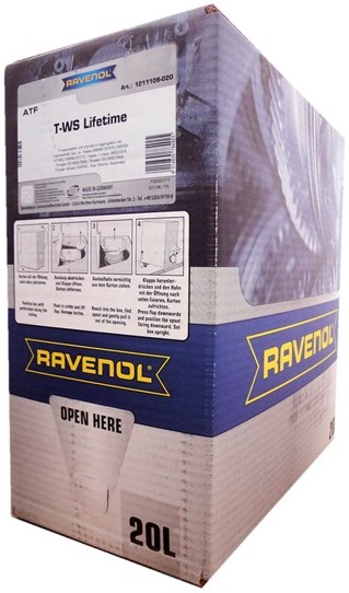 Трансмиссионное масло Ravenol 1211106-020-01-999 ATF T-WS Lifetime  20 л