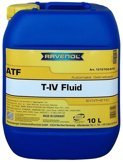 Трансмиссионное масло Ravenol 1212102-010-01-999 Automatik-Getriebe-Oel T-IV Fluid  10 л