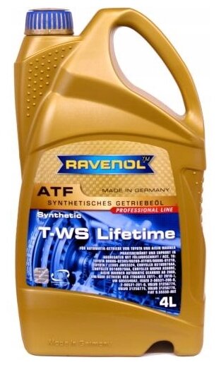 Трансмиссионное масло Ravenol 1211106-004-01-999 ATF T-WS Lifetime  4 л