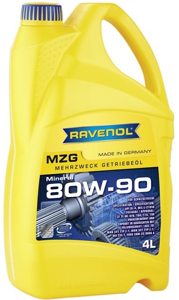 Трансмиссионное масло Ravenol 4014835734692 Mehrzweck-Getriebeol MZG 80W-90 4 л