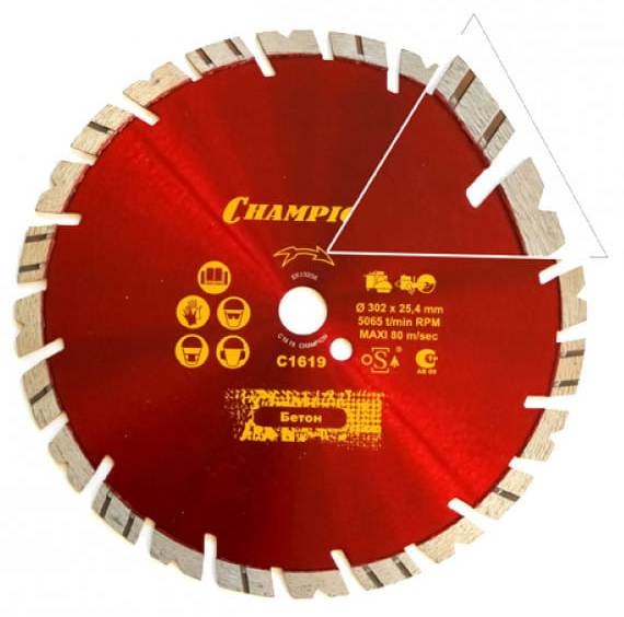 Диск алмазный CHAMPION C1619 Fast Gripper ST 300/25.4/14 (универсальный)