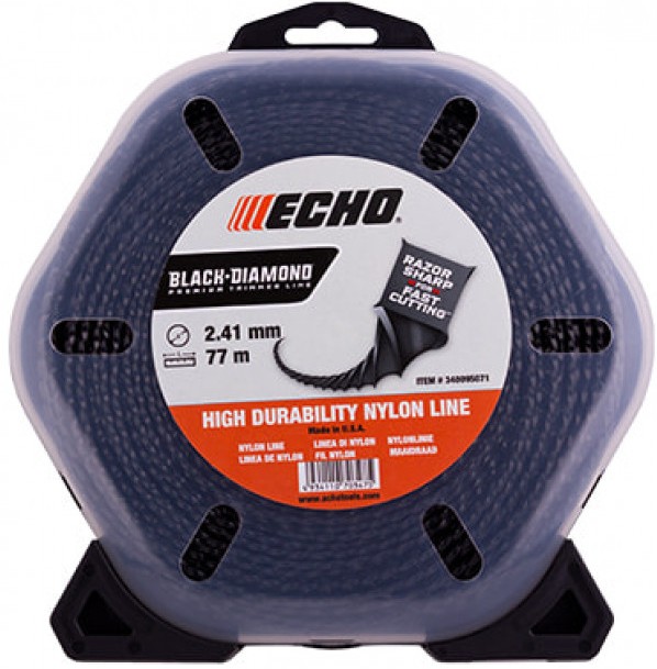 Корд триммерный ECHO 340095071 Black Diamond Line (2.4 мм, 77 м, витой квадрат)