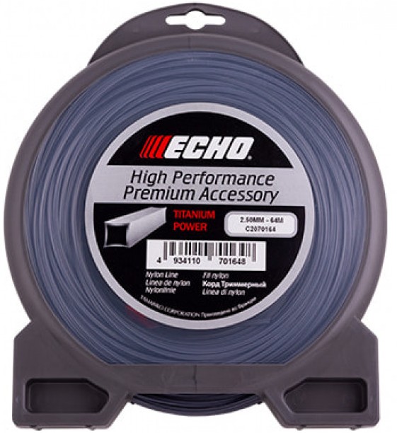 Корд триммерный ECHO C2070164 Titanium Power Line (2.5 мм, 64 м, квадрат)