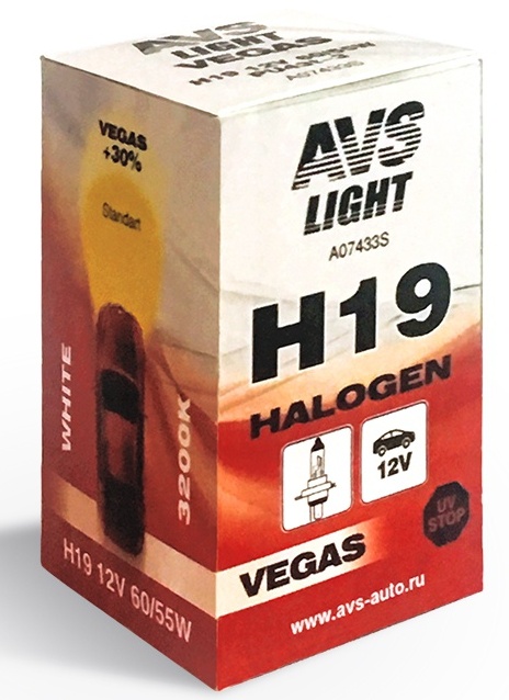 Лампа галогенная AVS Vegas H19, 12V, 60/55W